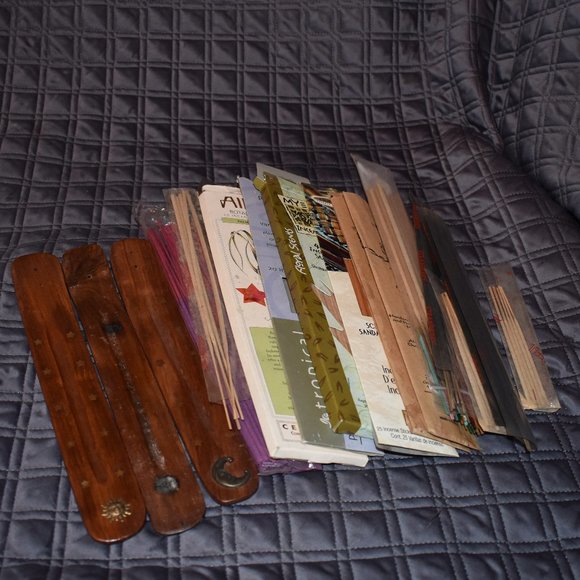 Wooden Incense Holders W/ Misc Incense Included